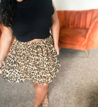 Rokoko - Leopard Chiffon Pleated Skirt
