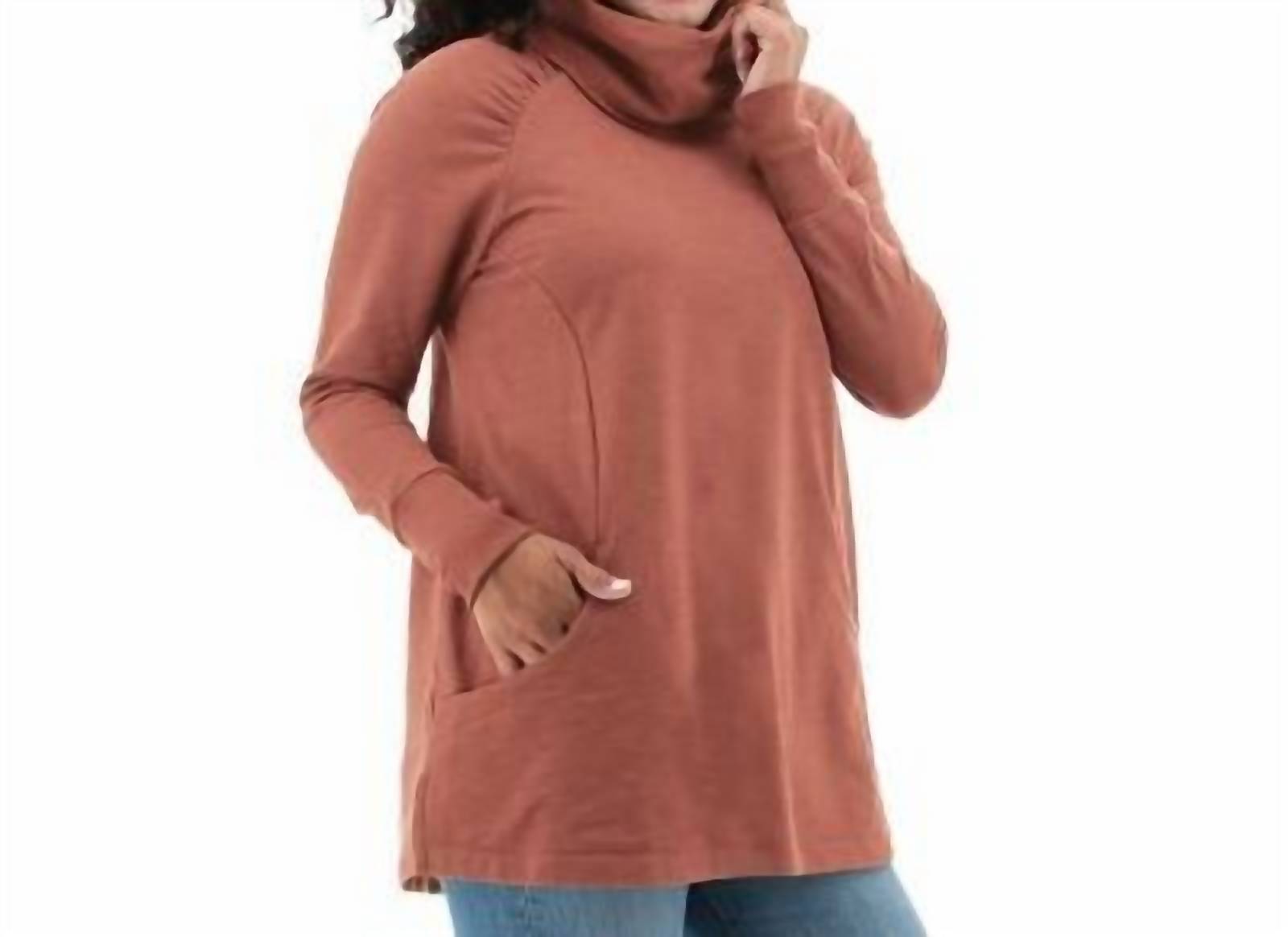 Aventura Women's Salerno Top in mahogany - women's long sleeve top
