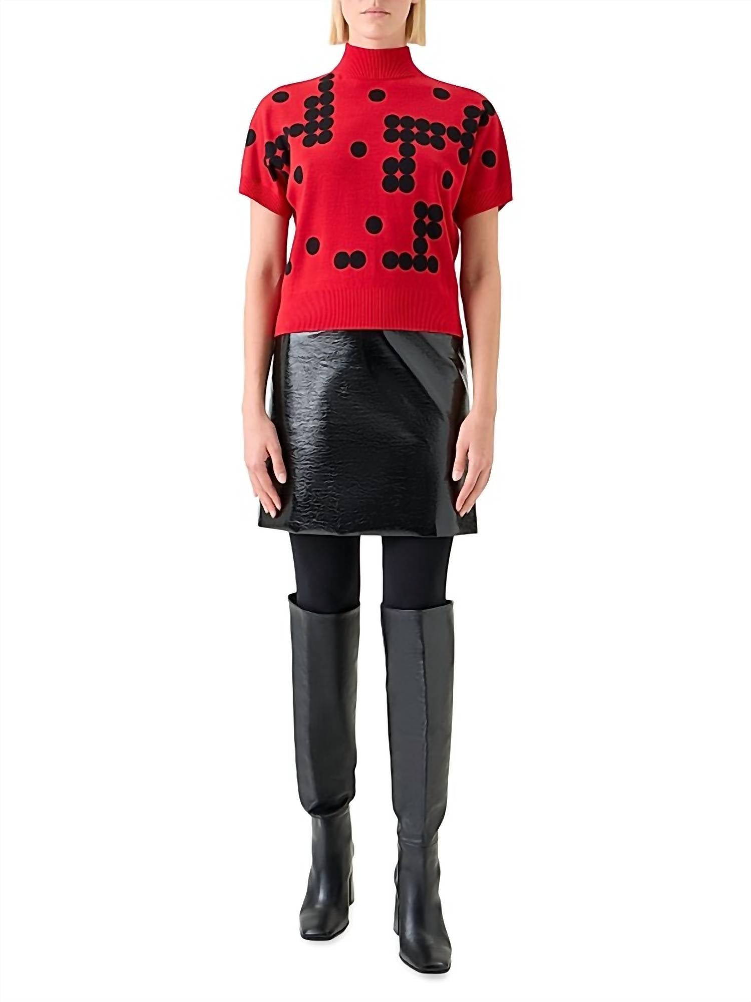 Akris Punto - Women's Dot Grid Jacquared Knit Sweater Top