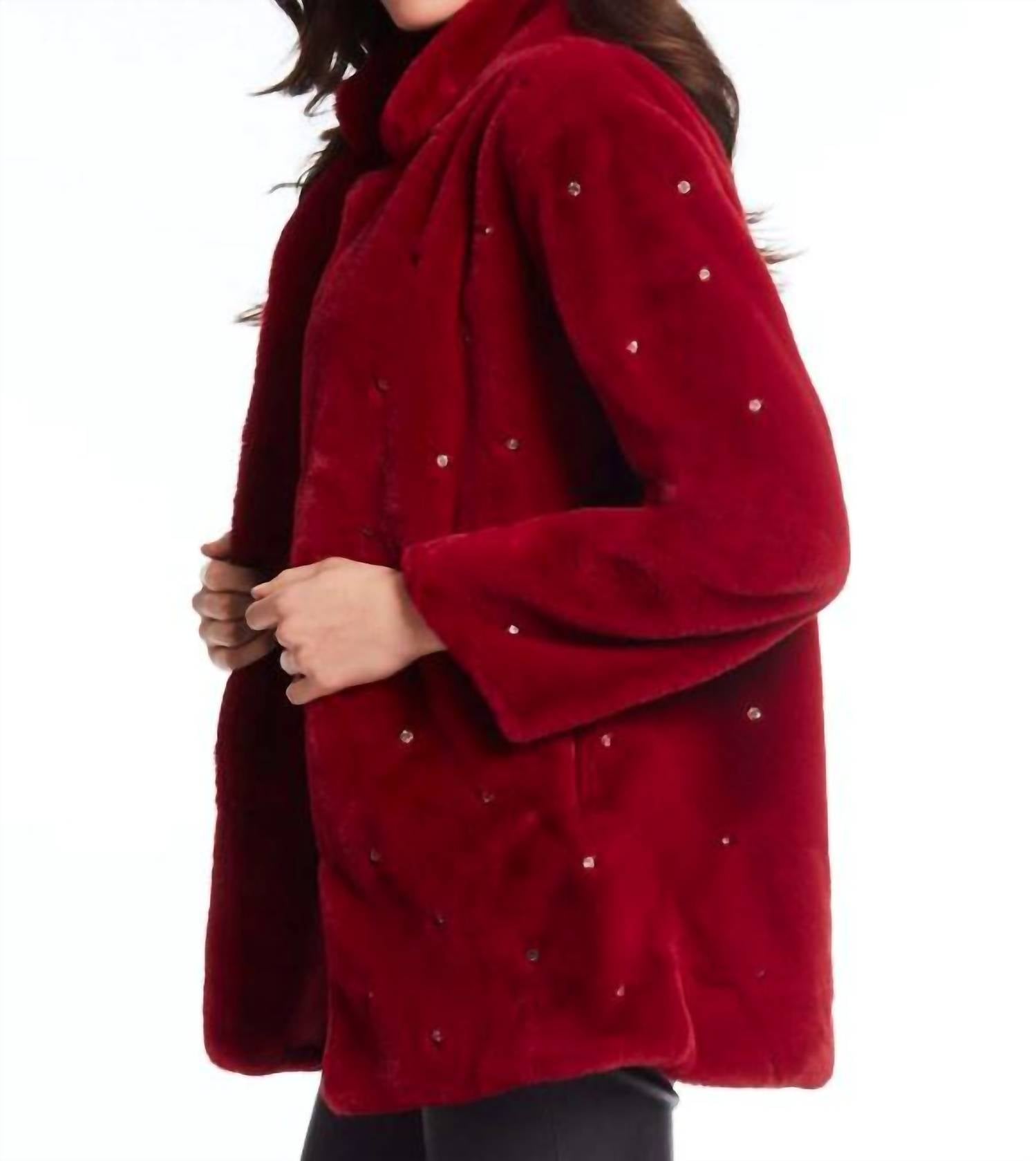 Alberto Makali - Faux Fur Jacket with Crystals