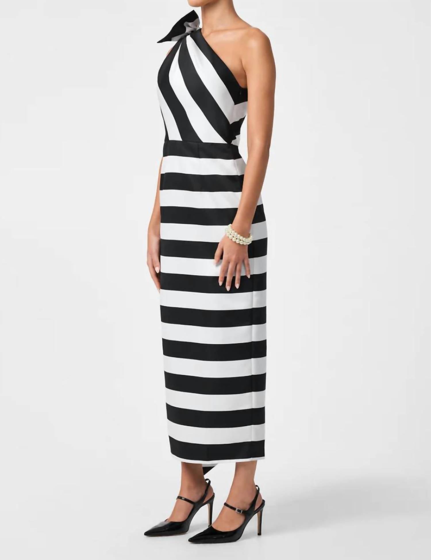 Trina Turk Romance Midi Dress in black white - women's dress