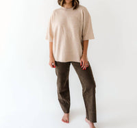 Free People We The Free Risk Taker Mid Rise Straight Jeans in workwear brown - women's jeans - alternate view