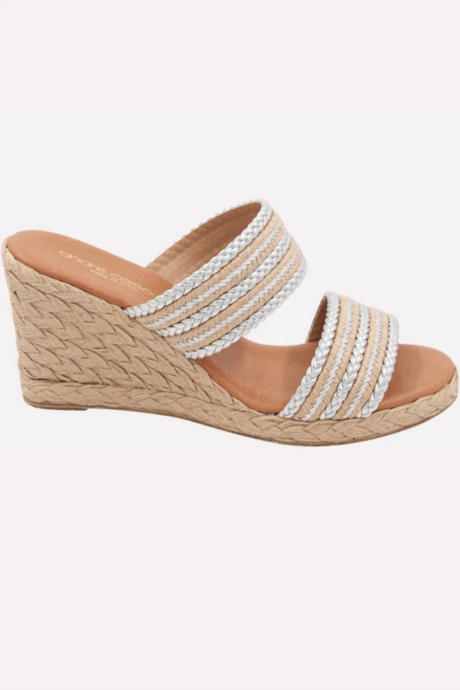 Andre Assous - Women's Nolita Metallic Raffia Wedges