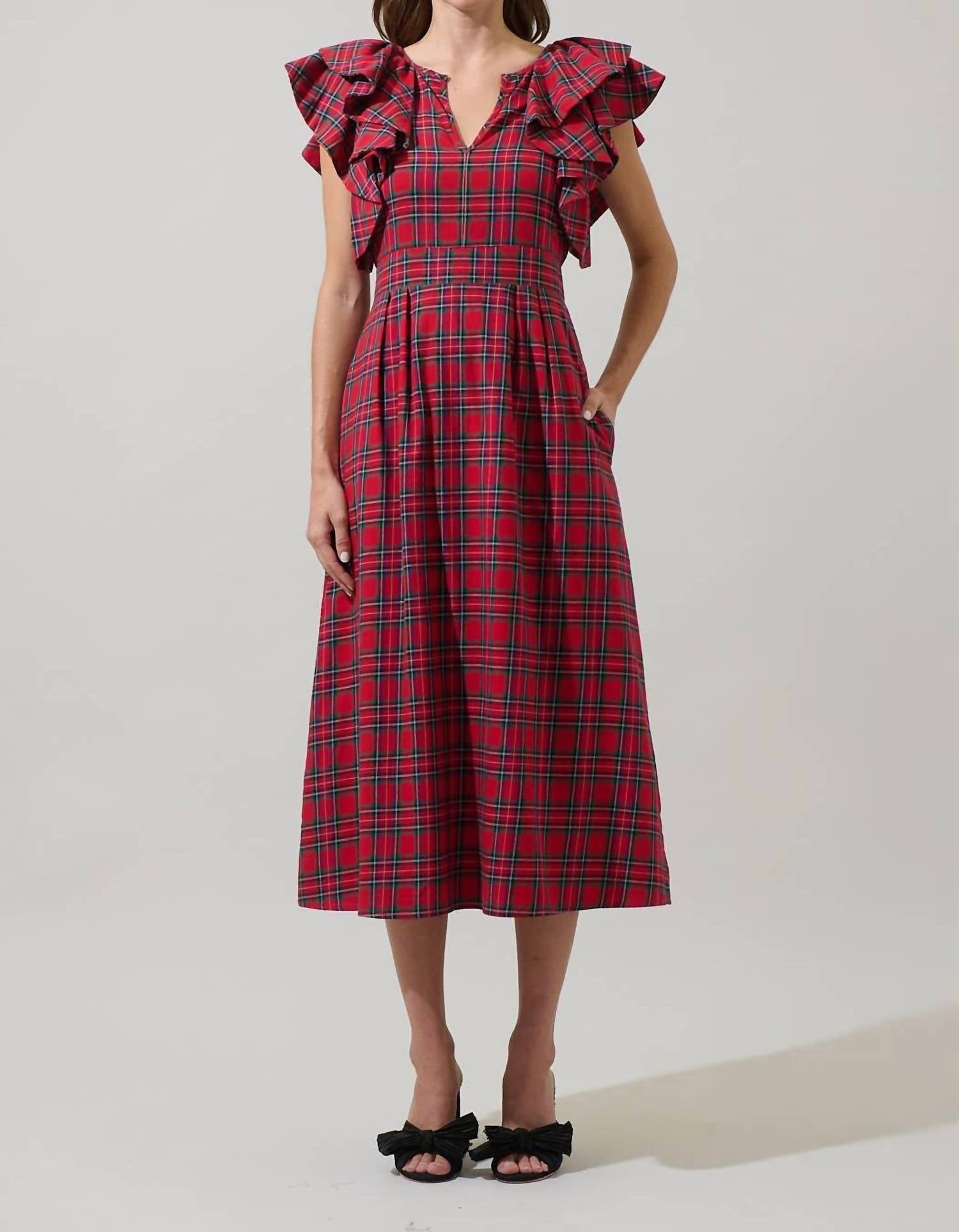 Sugarlips - Arvada Plaid Deneta Shift Mini Dress