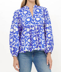 Oliphant - Mandarin Long Balloon Sleeves Top