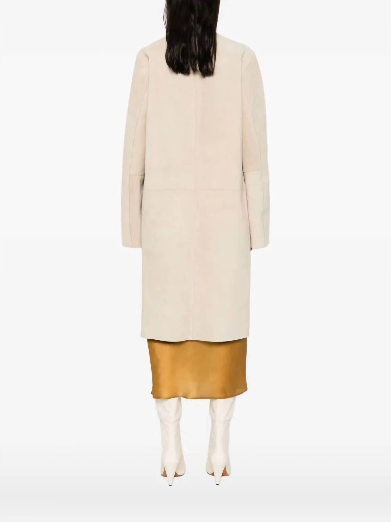 Toteme - Collarless Suede Coat