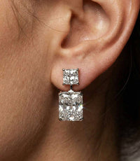 Marlyn Schiff - Women's Princess Cut Drop Earrings