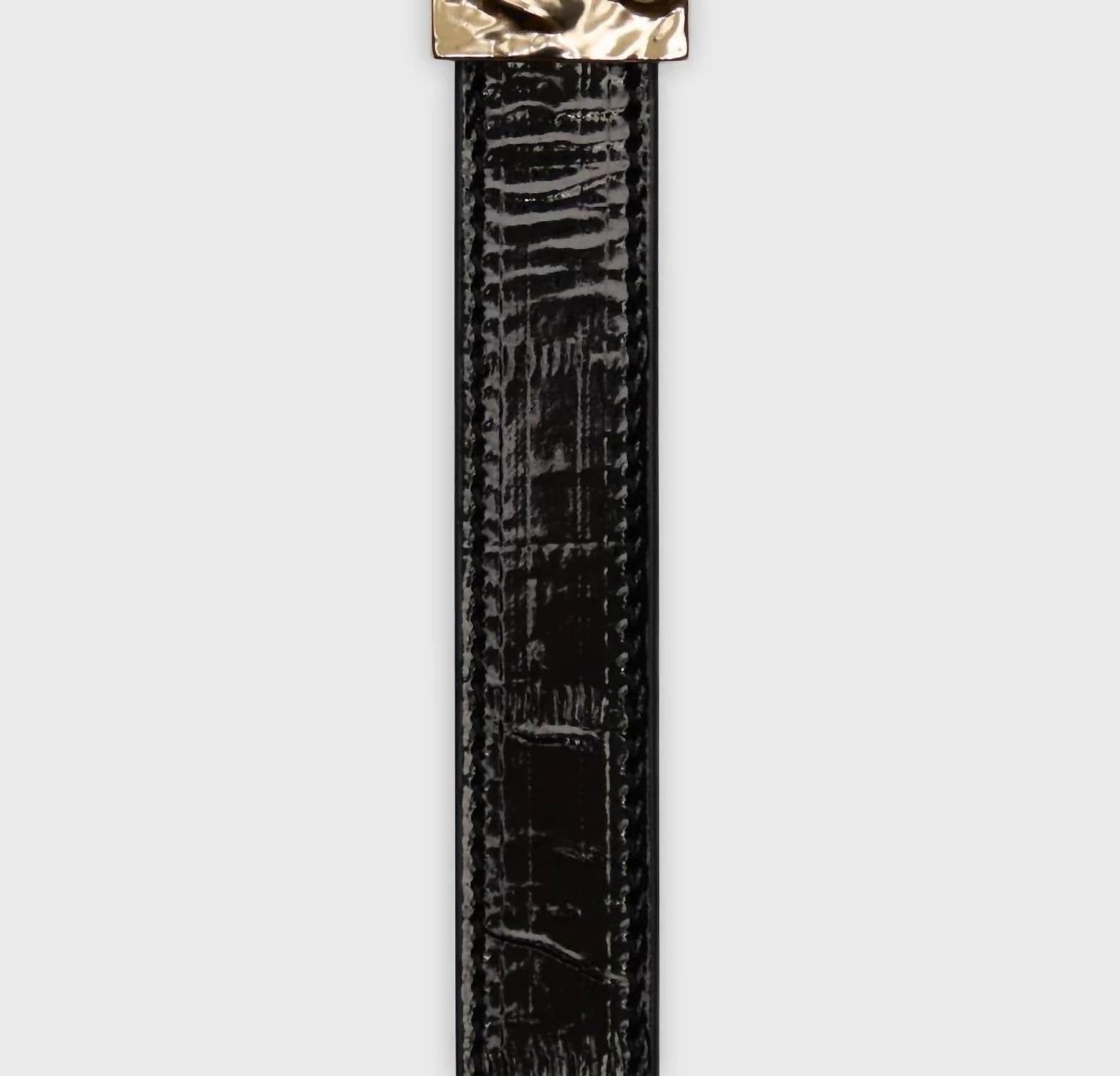 Loulou de Saison Women's Orja Leather Belt in black - women's accessory - detail view