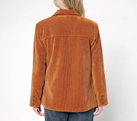 By Stacy London - Button Front Stretch Corduroy Jacket