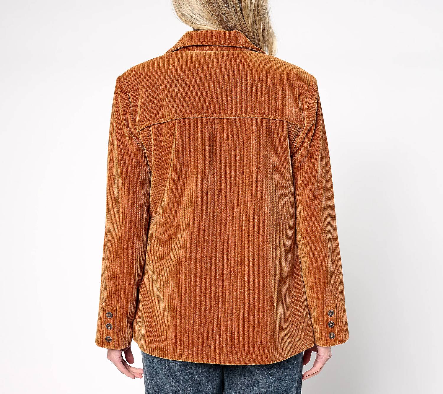 By Stacy London - Button Front Stretch Corduroy Jacket