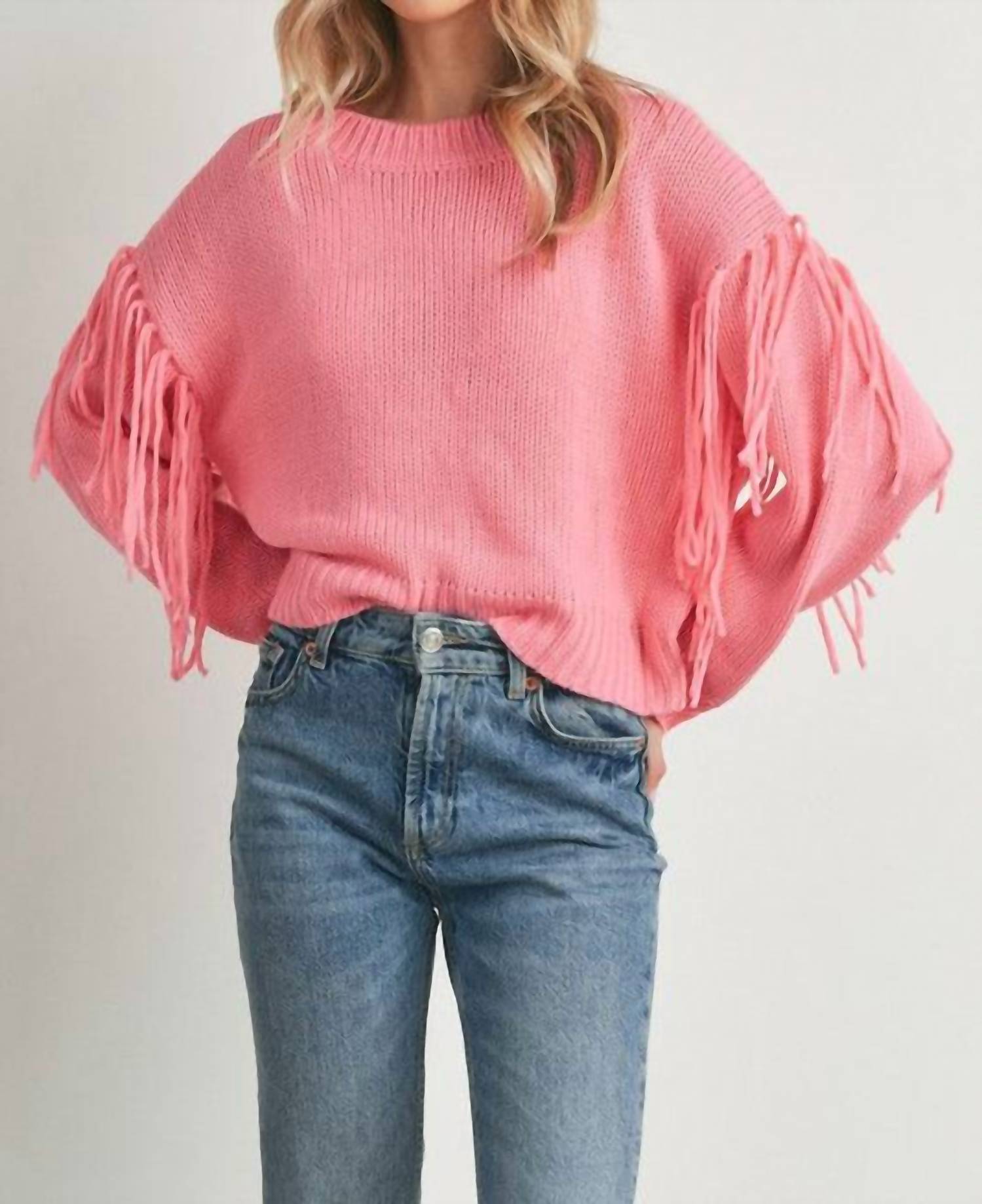 Buttermelon - Fringe Sleeves Sweater