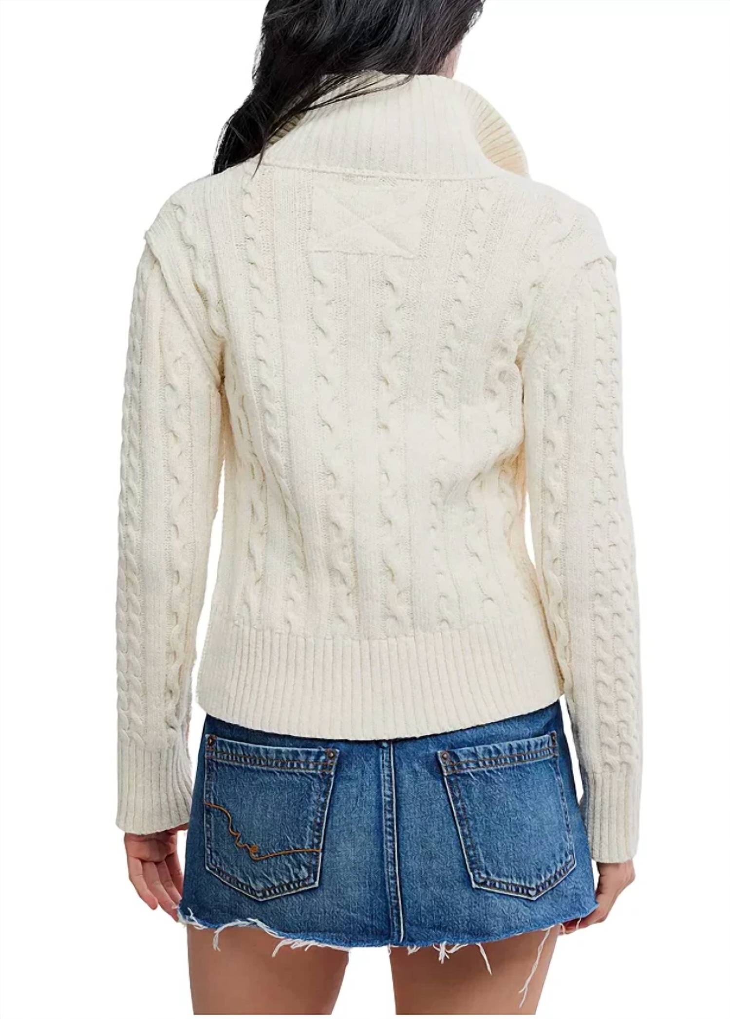Free People - Cable Collar Cardigan