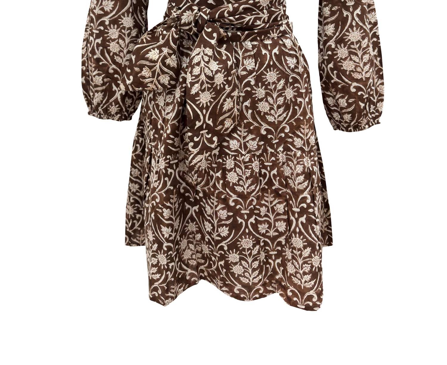 SOLEIL DE MER Martin Mini Dress in brown - women's dress - detail view