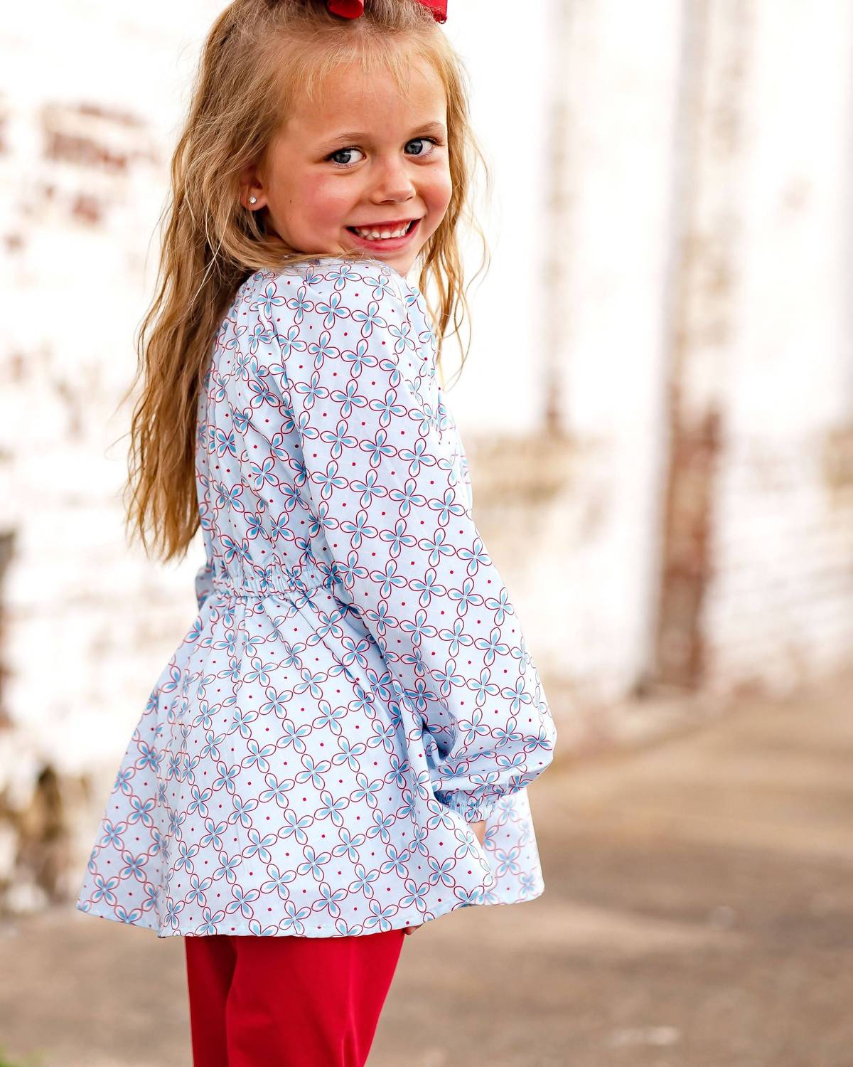 The Yellow Lamb - Girl's Gabby Gathered Neck Tunic