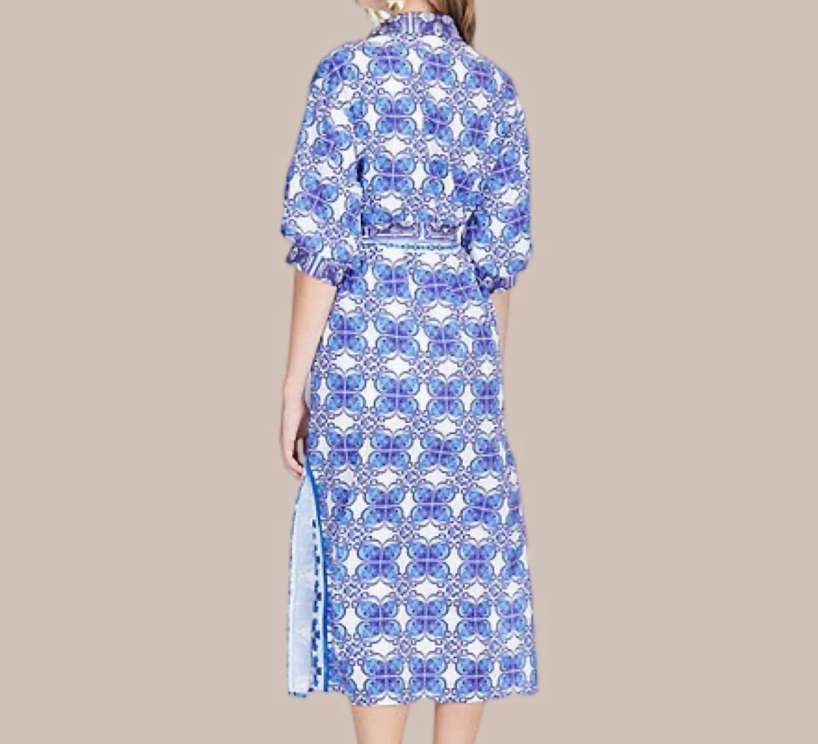 Jade - Damask Maxi Shirt Dress