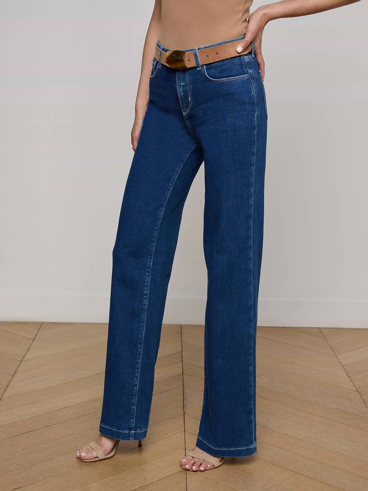 L'Agence - Clayton High Rise Wide Leg Jeans