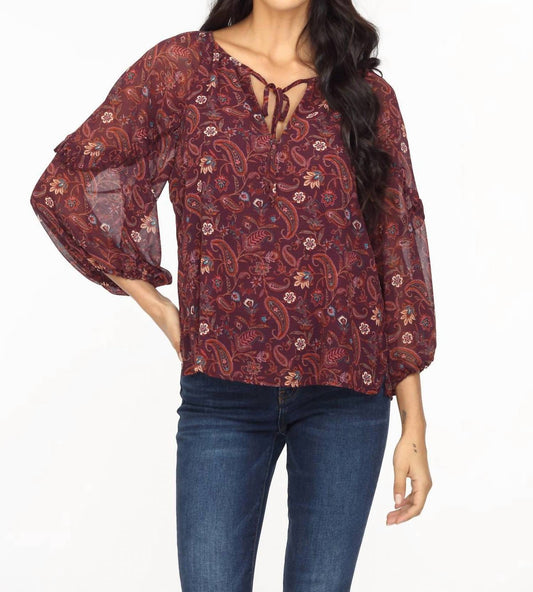 Gredana Ruffle Chiffon Blouse