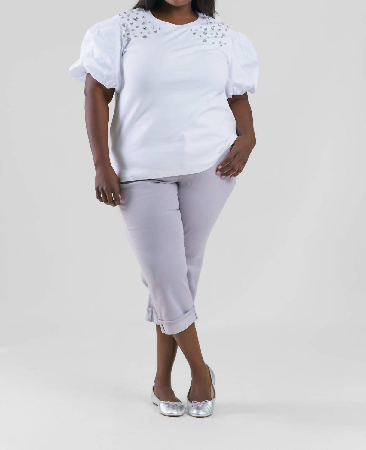 Joh - Runa Pointe Knit Top With Diamond Studs
