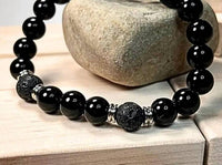 Faire - Unisex - Onyx & Lava Gemstone Mala Bracelet