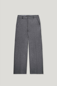 LUISA CERANO Flannel Wide Leg Pant in dark grey melange - women's pants - view 5