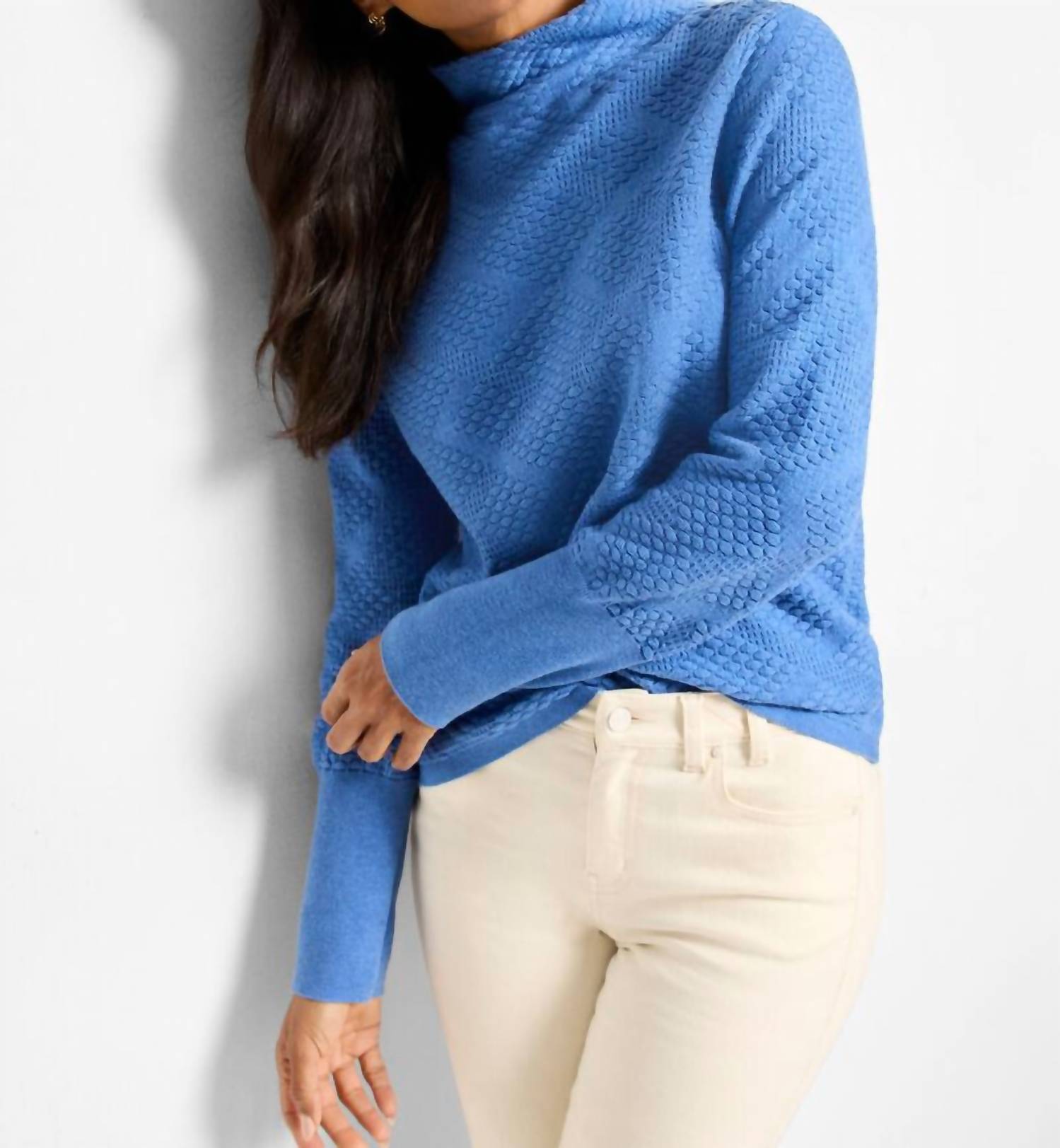 Nic + Zoe Textured Diamonds Sweater in mineral - women's sweater