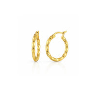 Gold & Honey - Women's Twisted Huggie Earrings