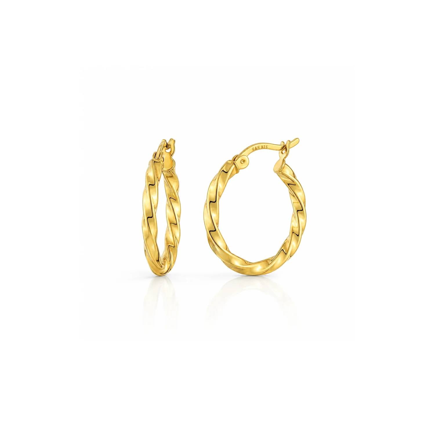 Gold & Honey - Women's Twisted Huggie Earrings