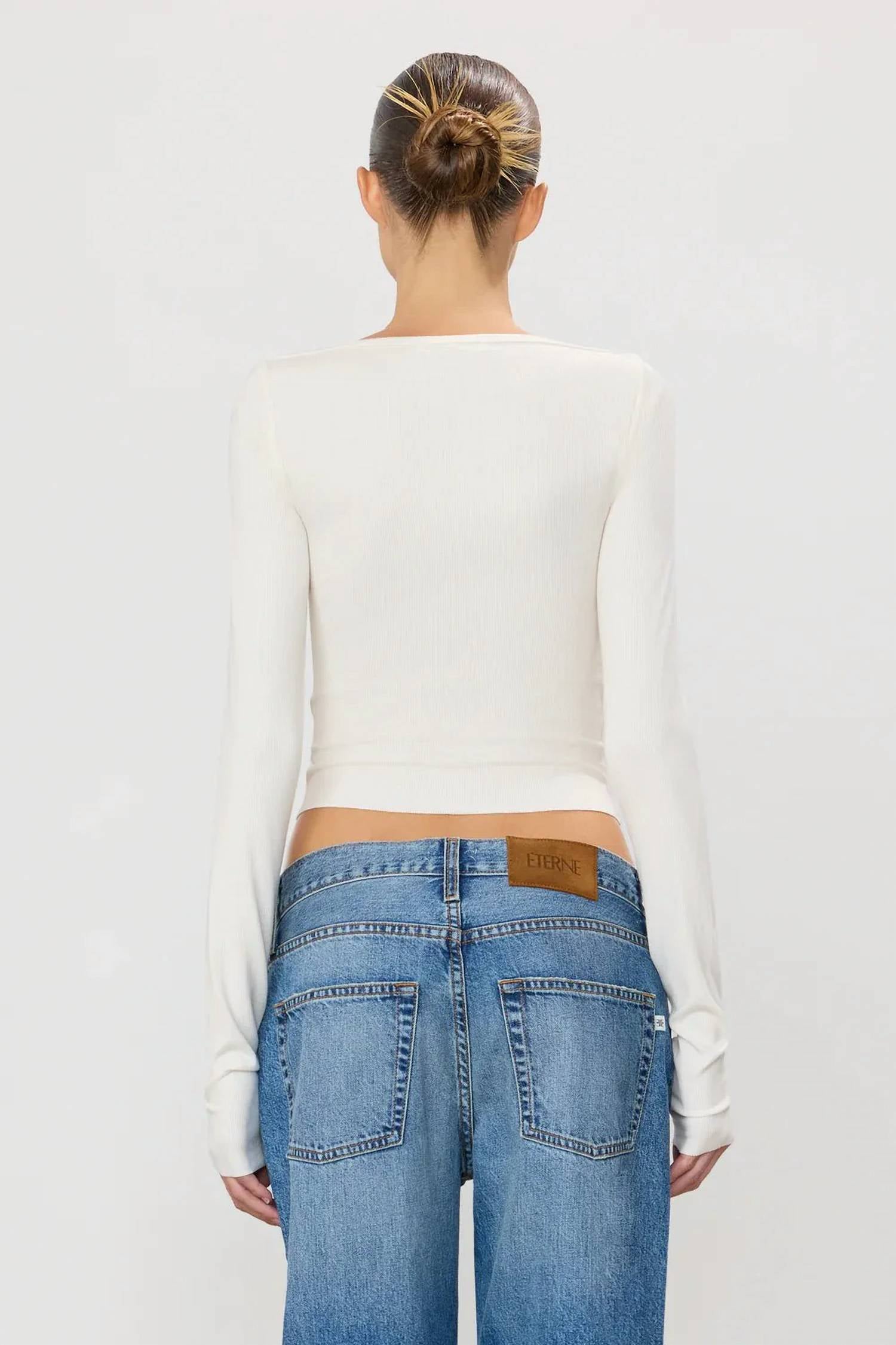 Eterne - Long Sleeve Boatneck Top