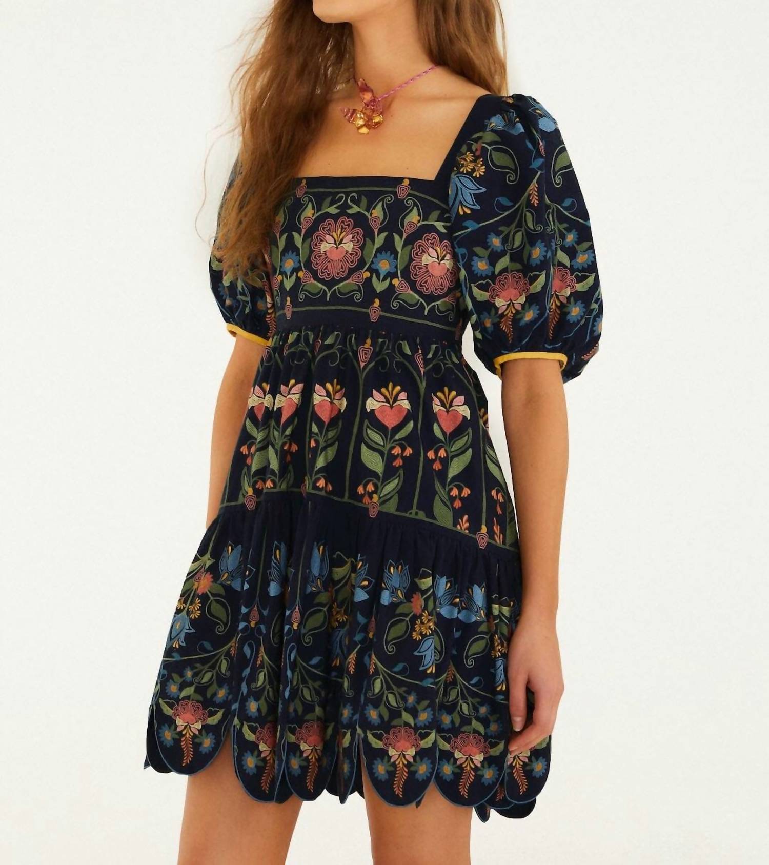 Farm Rio - Stitched Garden Mini Dress