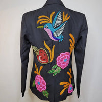 Tiana Designs Women's Veda Beaded Blazer in black multi - women's jacket - detail view