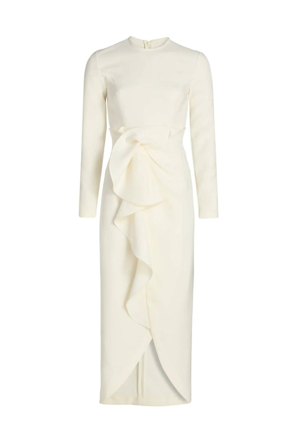 Kika Vargas Genzebe Midi Dress in ivory crepe - women's dress