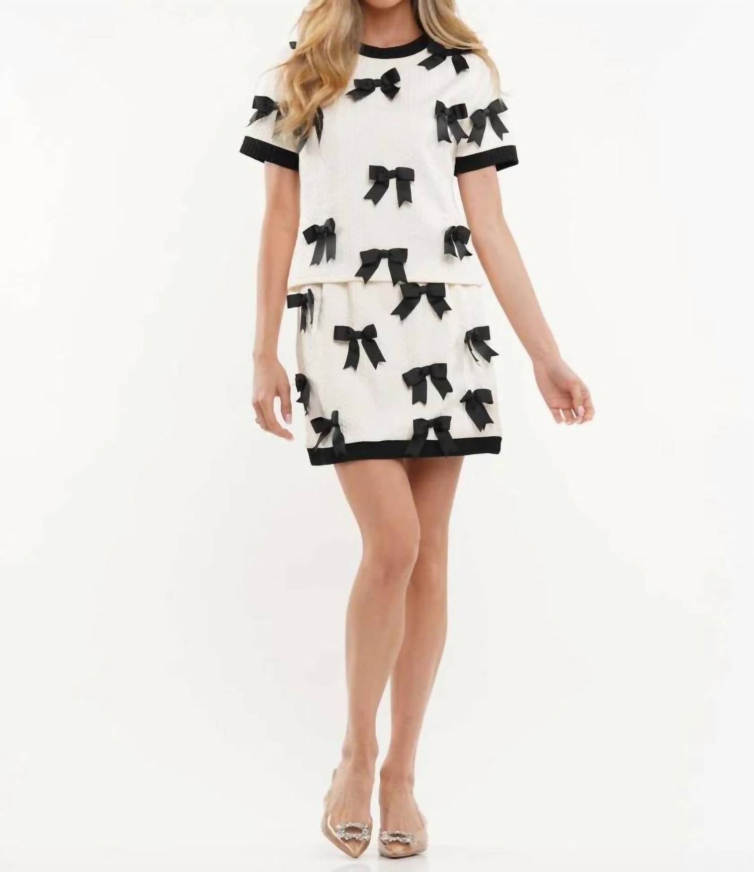 Why Dress - Ribbon Knit Pattern Skirt