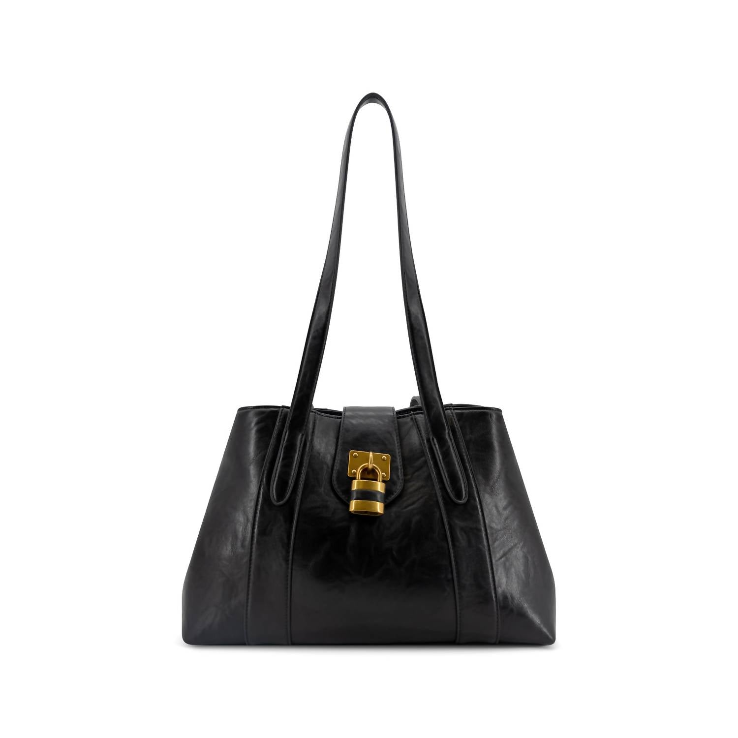 Like Dreams Women's Fiora Signature Lock Satchel in black - women's bag