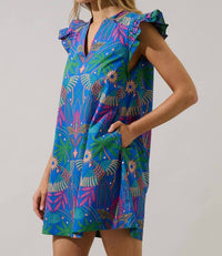 Sugarlips - Yori Tropical Evalyn Ruffle Mini Dress