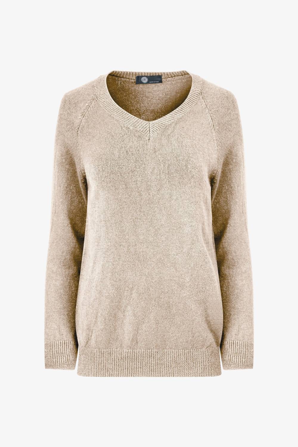 M Made In Italy - Women's V-neck Knit Sweater