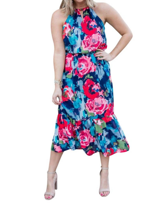 Gibsonlook - Midi Angela Floral Print Halter Dress