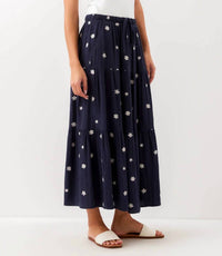 Karen Kane - Embroidered Tiered Midi Skirt