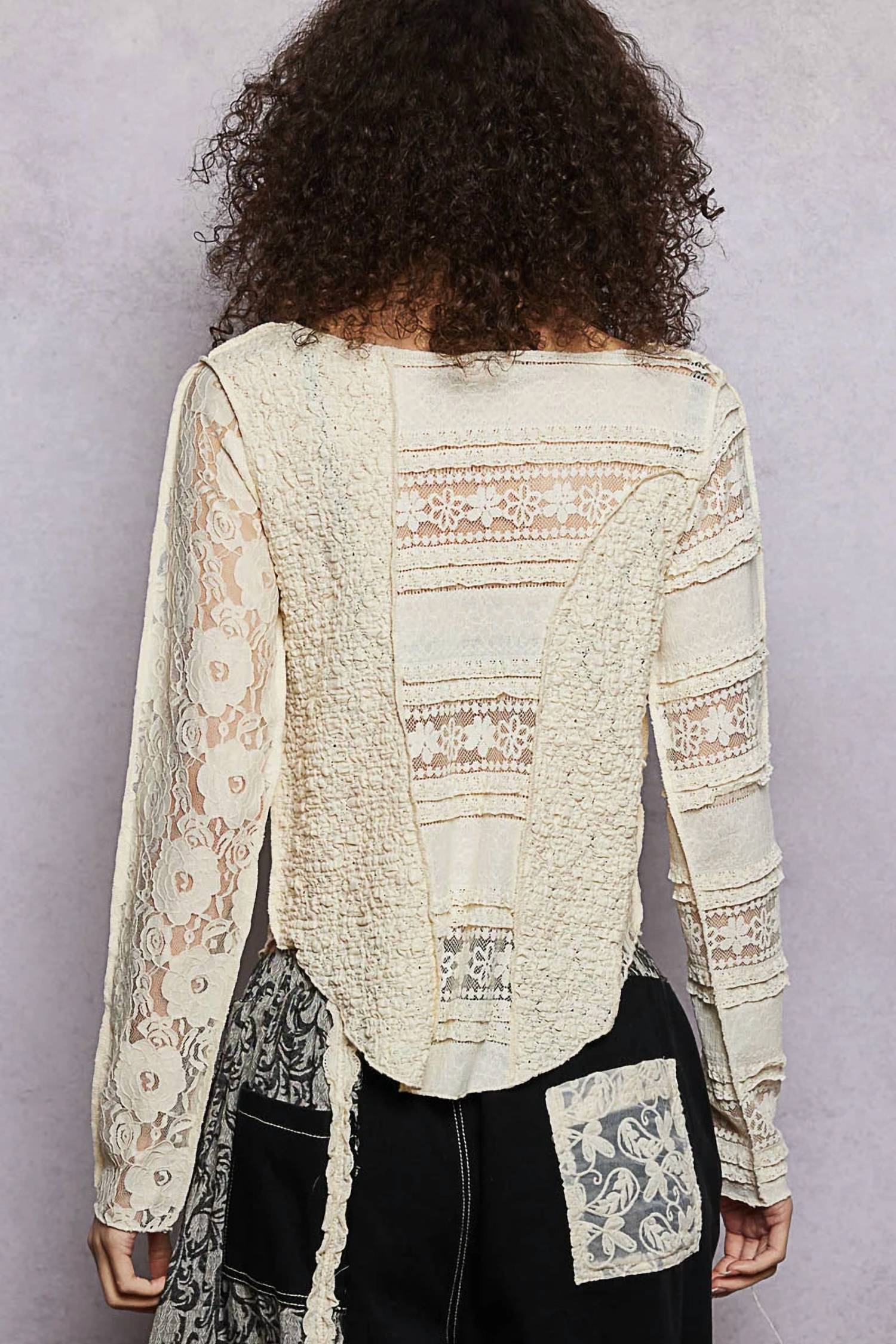Pol - Lace Long Sleeve Top