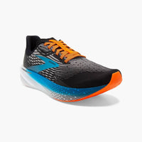 BROOKS Men's Hyperion Max Running Shoes in black grey orange clown fish - men's shoe - detail view