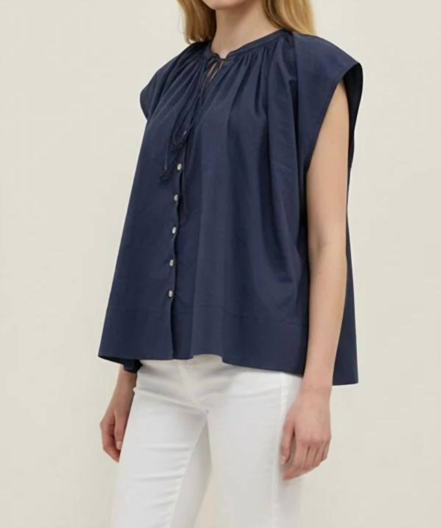 Pinch - Tie Neck Blouse