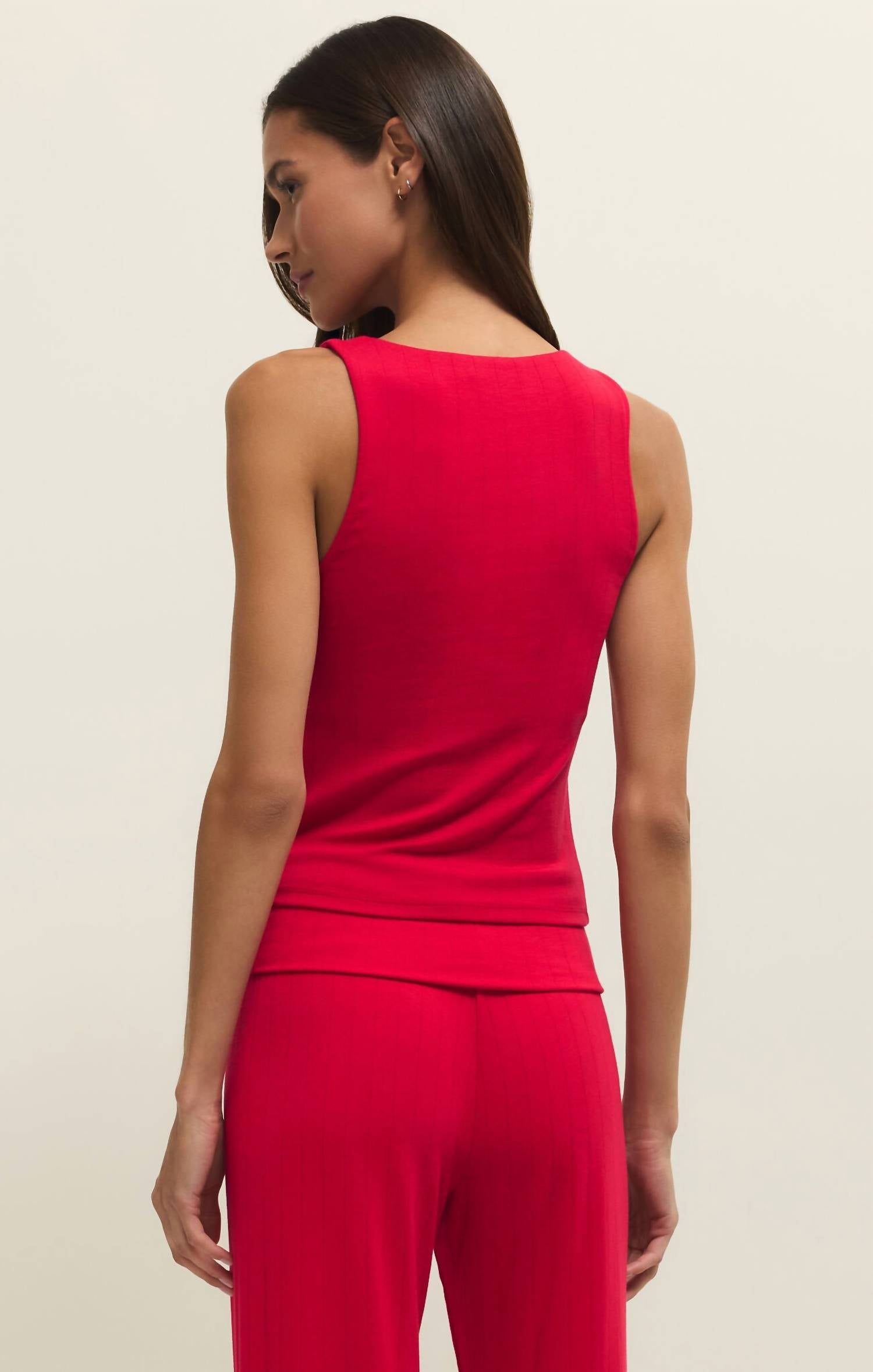 Z Supply Crewneck Tank Top in red - women's tank top - alternate view