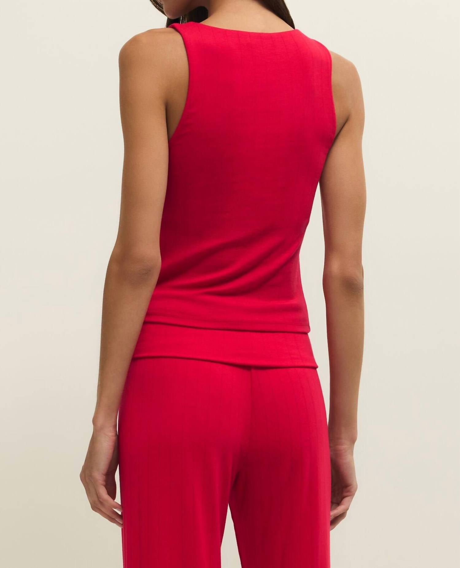 Z Supply Crewneck Tank Top in red - women's tank top - detail view