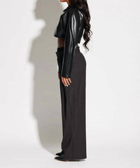 Circular Path - Crop Vegan Leather Jacket