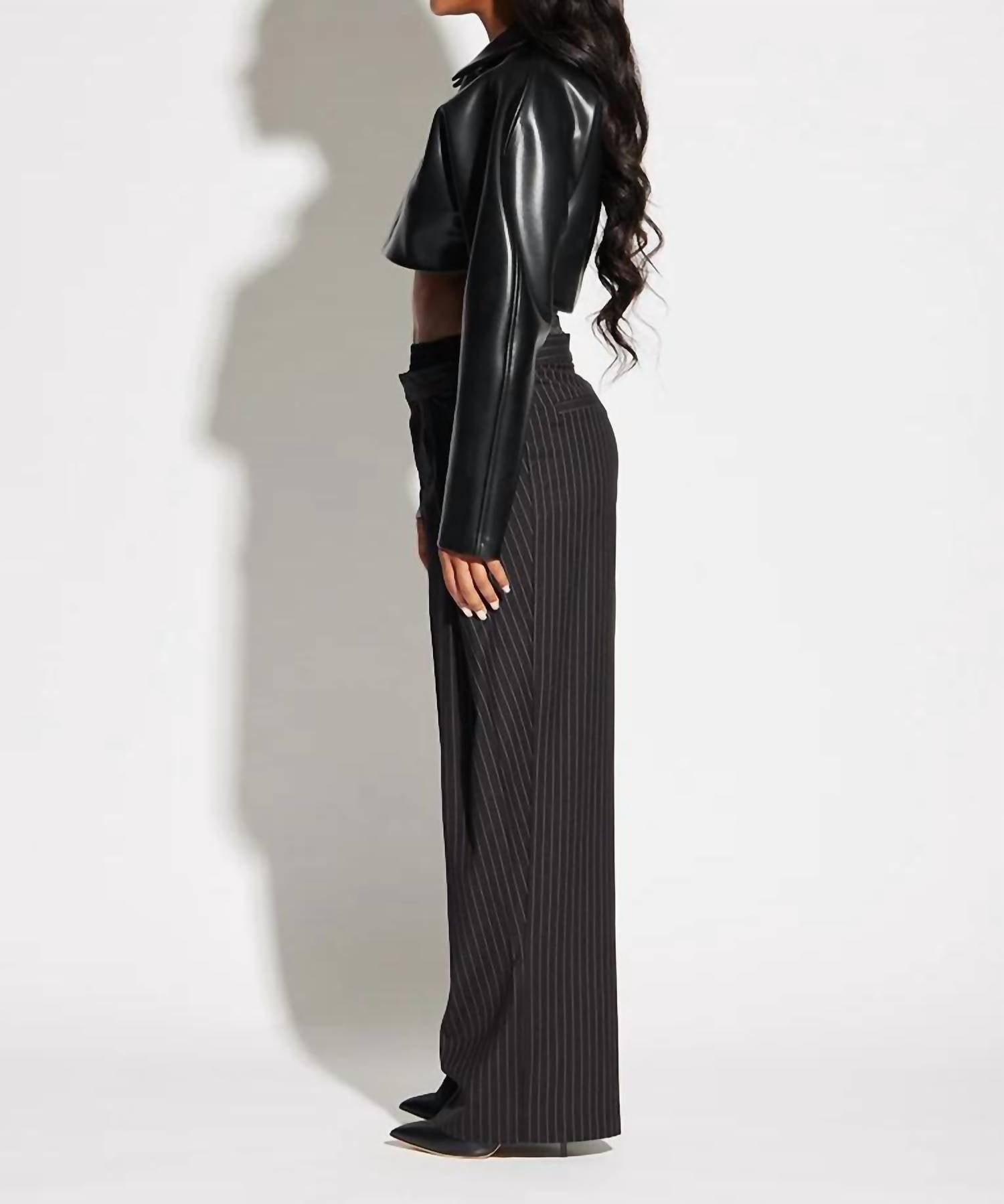 Circular Path - Crop Vegan Leather Jacket