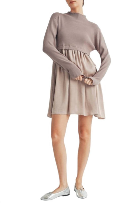 Aiblee - Twofer Sweater Mini Dress