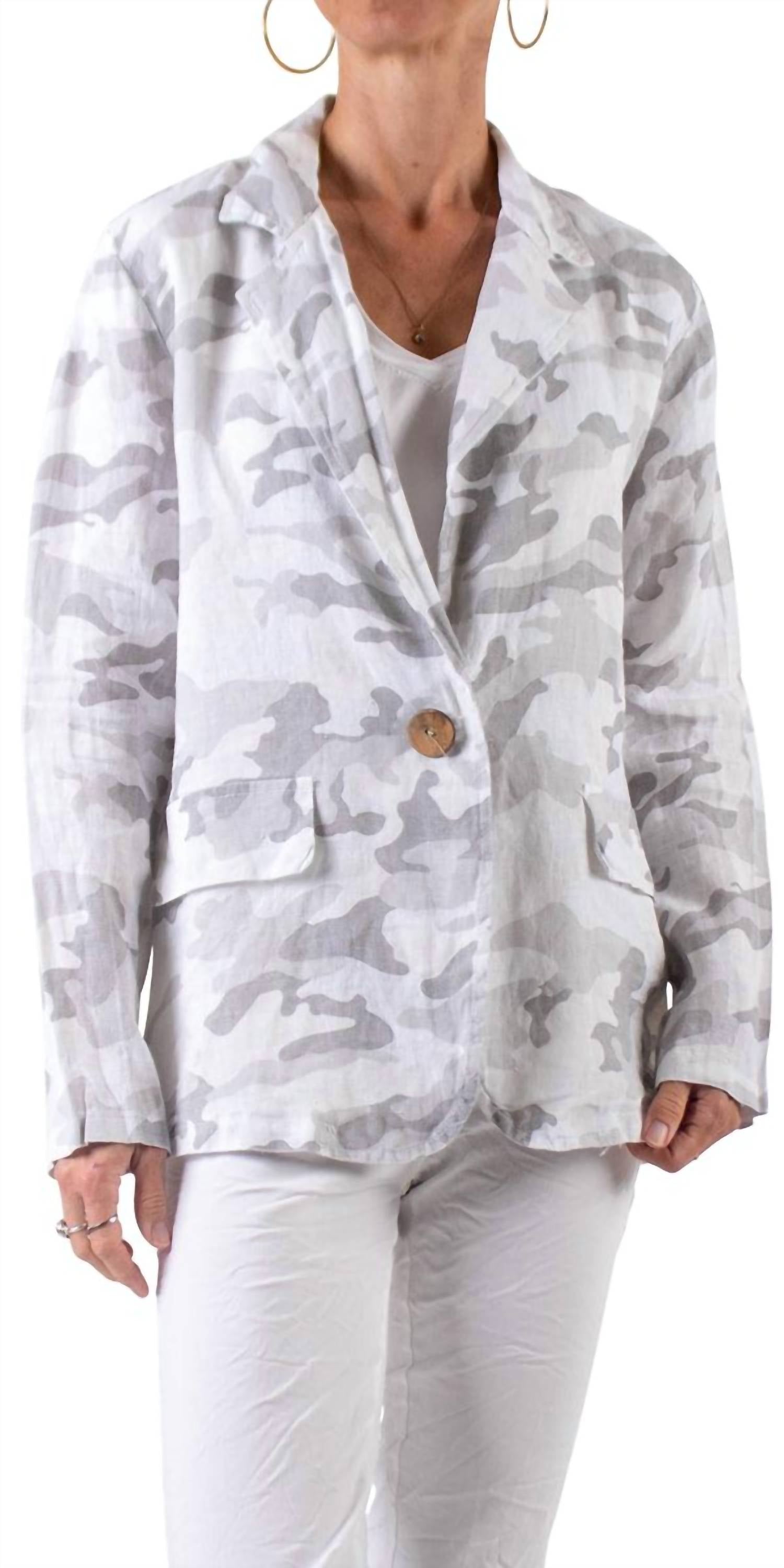 Gigi Moda - Sabrina Camo Linen Blazer