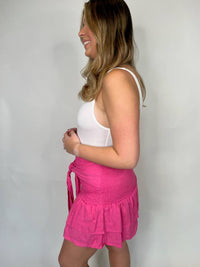 Romi The Brand Tie Short Skirt in pink - women's skirt - alternate view