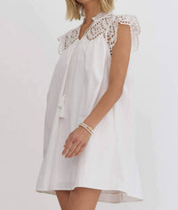 Entro - Striped Eyelet Dress