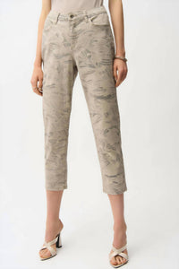 Joseph Ribkoff - Metallic Abstract Crop Jean