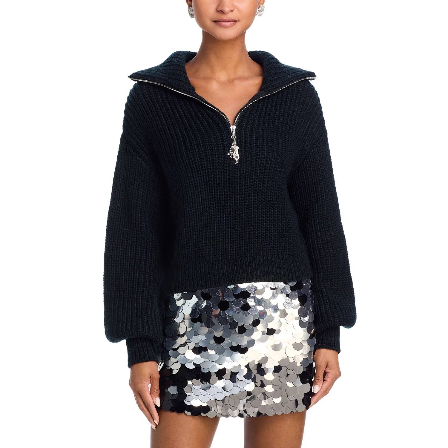 Cinq A Sept - Emmett Shaker Zip Front Sweater